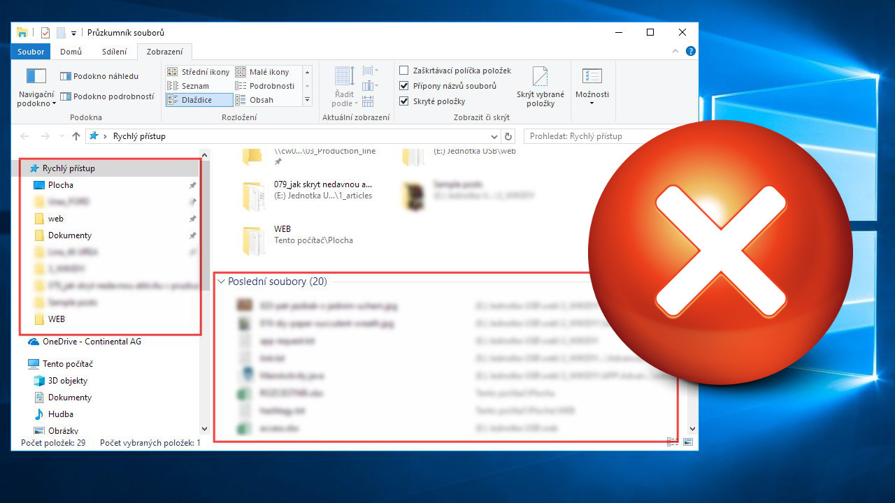 Jak skrýt poslední soubory v průzkumníku Windows
