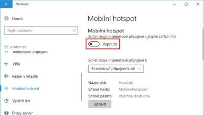 Jak vytvořit WiFi hotspot ve Windows 10