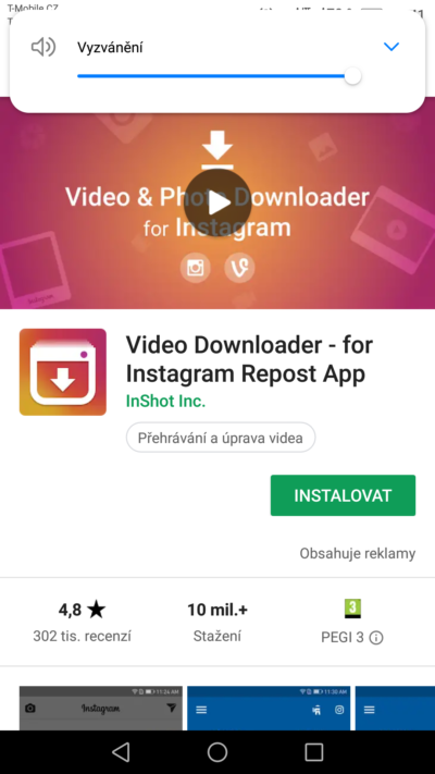 Jak stáhnout video z instagramu na Androidu