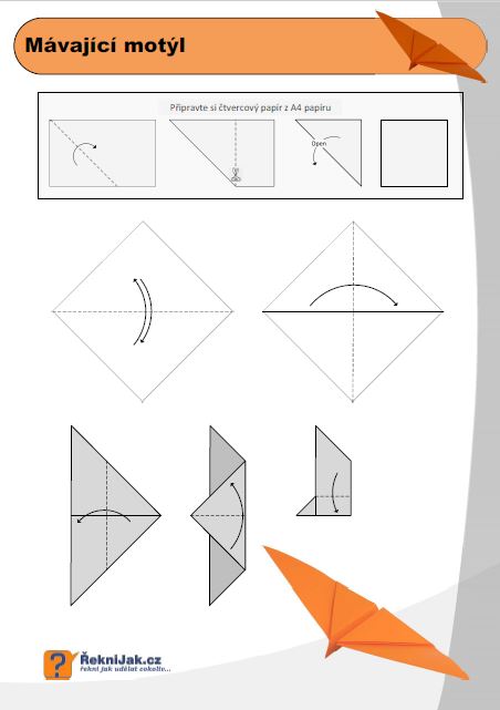 mavajici motyl origami diagram nahled