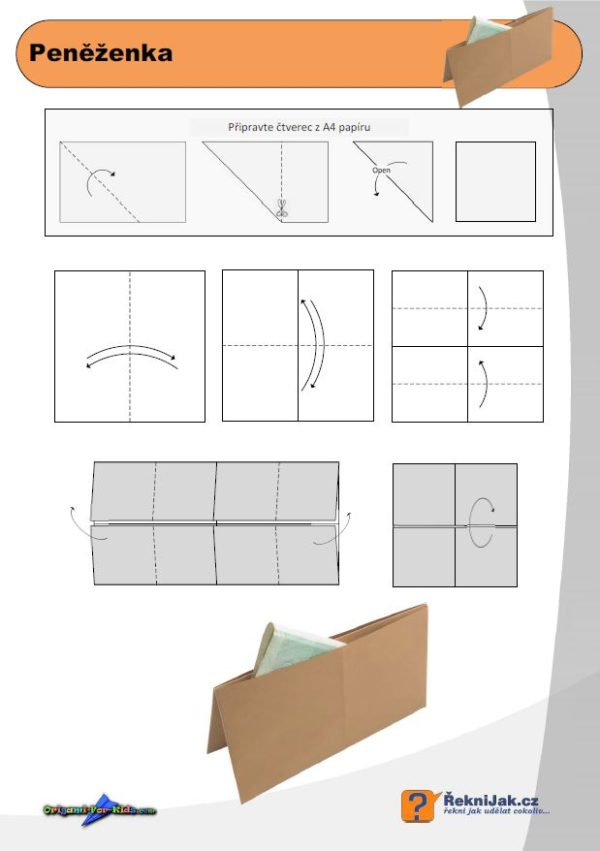 penezenka origami diagram nahled