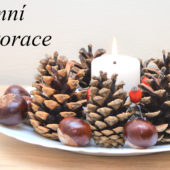 Jednoduchá podzimní dekorace z šišek