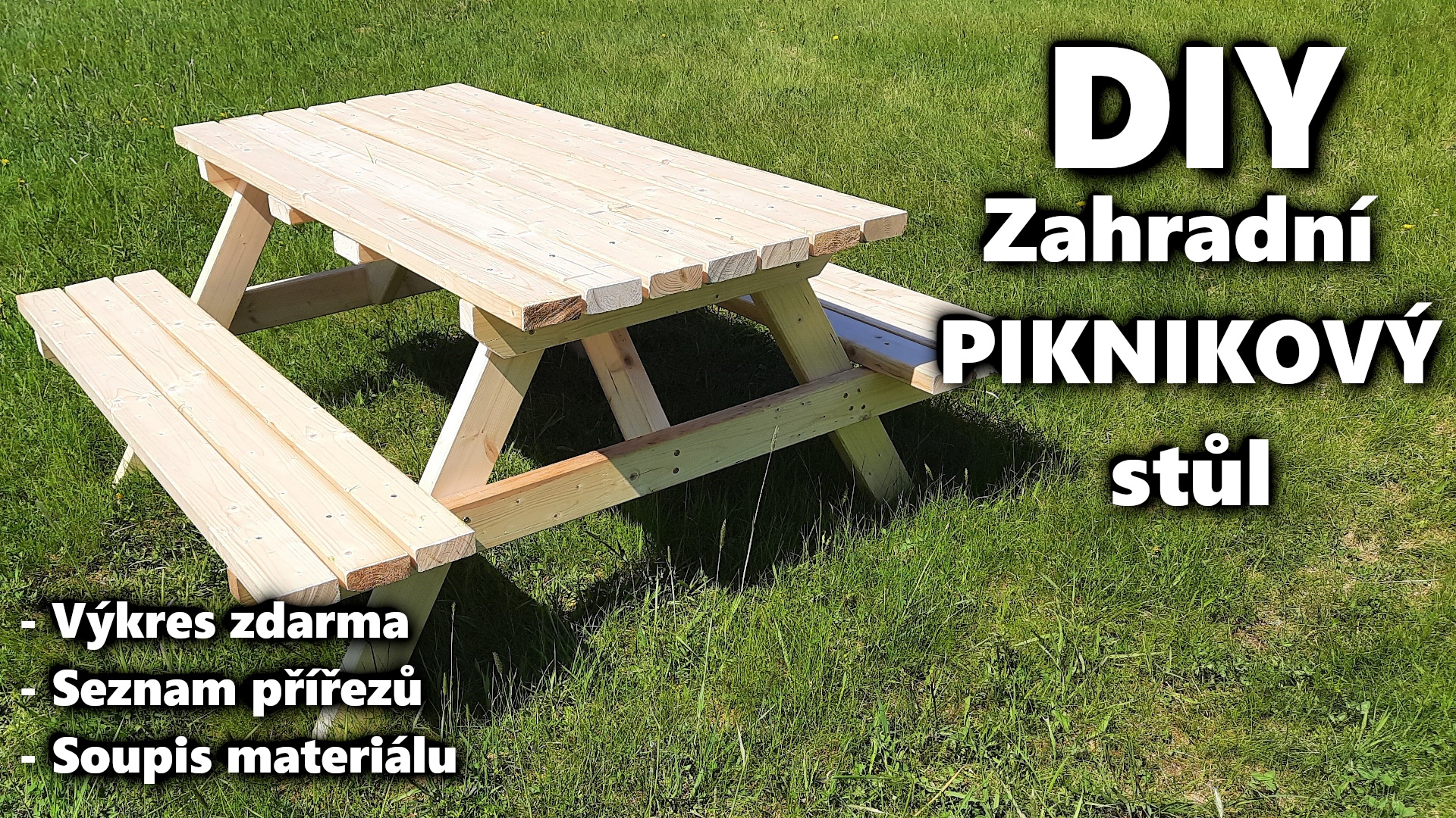 DIY zahradní piknikový stůl pivni set